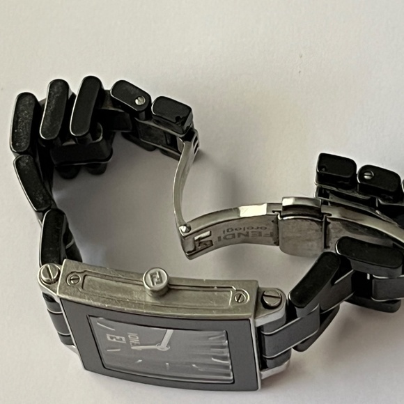 Fendi Black Ceramic Square 25 mm Womens Watch F621210